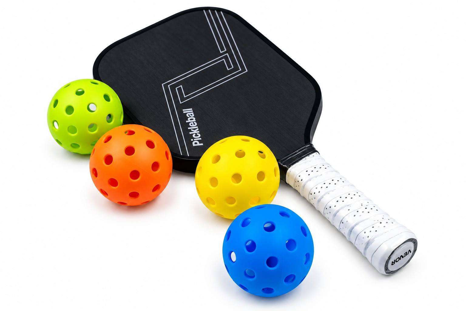 UNEKGIFTS Pickleball Set — Carbon Fiber Paddle & 4 Balls